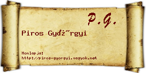 Piros Györgyi névjegykártya