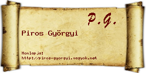 Piros Györgyi névjegykártya